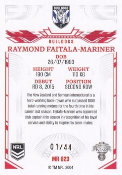 2023 NRL Traders Elite - Mojo Ruby #MR023 Raymond Faitala-Mariner Back